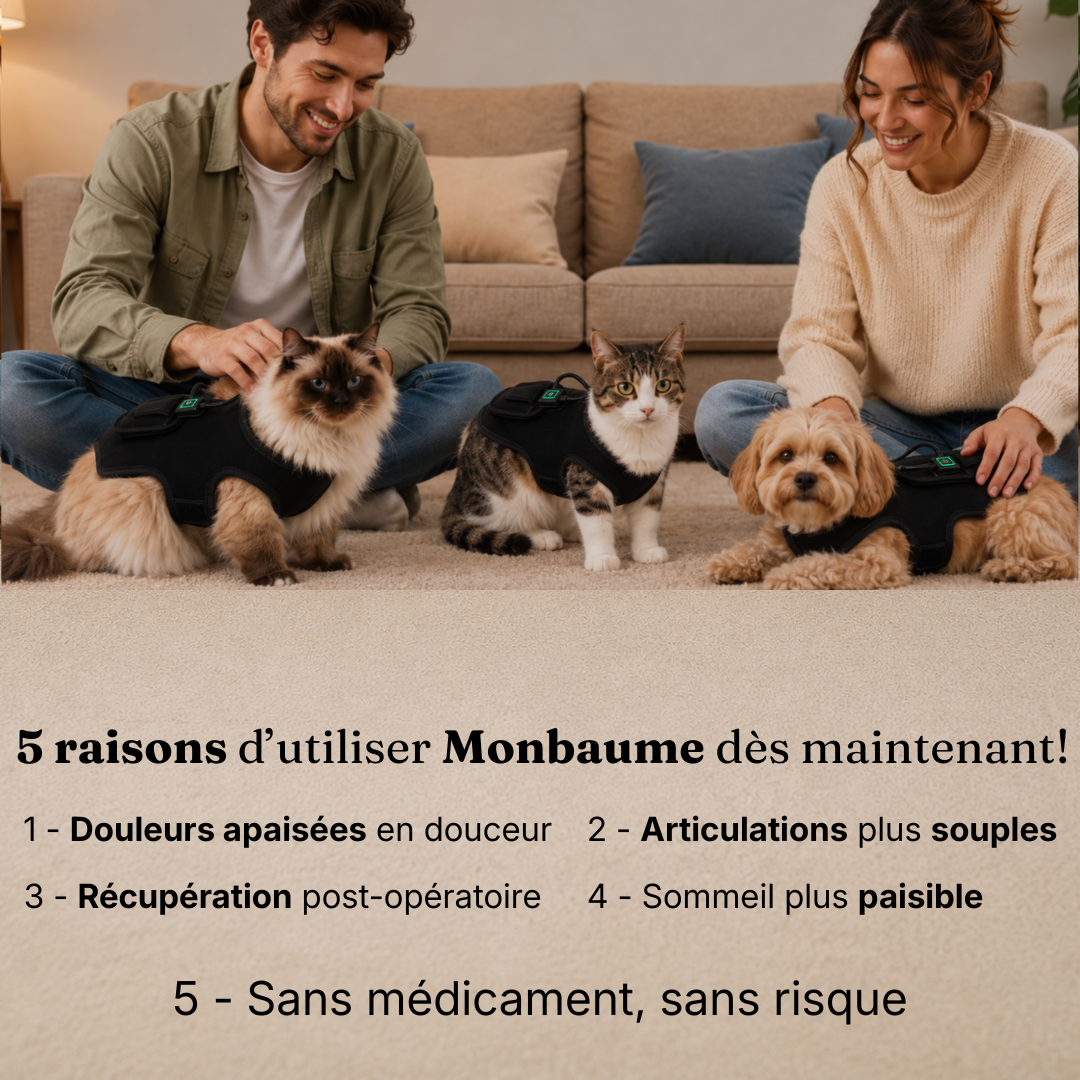 Ceinture de luminothérapie à lumière rouge pour chats et chiens