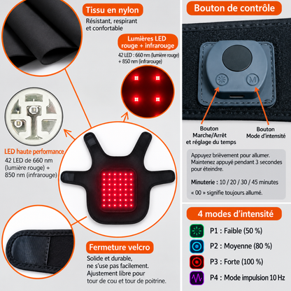 Ceinture de luminothérapie à lumière rouge pour chats et chiens